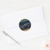 Gefeliciteerd Afstuderen Groen & Goud Glitter Ronde Sticker (Envelop)