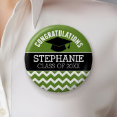 Gefeliciteerd Afstuderen - Groen zwart Afstuderen Ronde Button 5,7 Cm