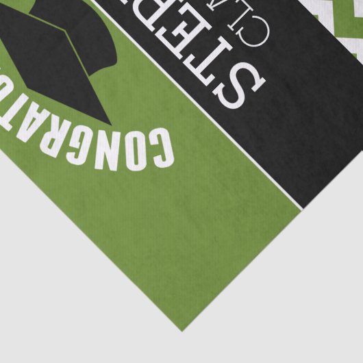 Gefeliciteerd Afstuderen - Groen zwart Afstuderen Tissuepapier (Detail)