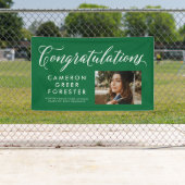 Gefeliciteerd, afstuderen groene foto spandoek (Insitu)