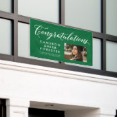 Gefeliciteerd, afstuderen groene foto spandoek (Buitenkant Gebouw)