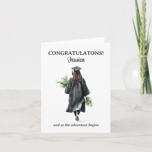 Gefeliciteerd Afstuderen, het avontuur begint Bedankkaart (Voorkant)