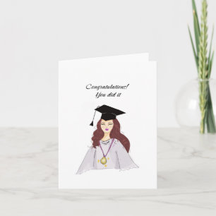gefeliciteerd, afstuderen - Illustratie Kaart