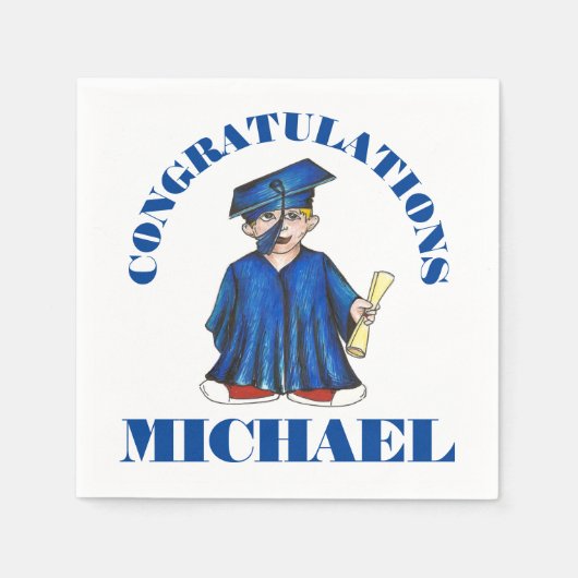 Gefeliciteerd Afstuderen jongen Afstuderen Pet Gow Servet (Voorkant)