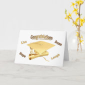 Gefeliciteerd Afstuderen Kaart gouden pet diploma (Gele Bloem)