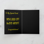 Gefeliciteerd Afstuderen kaarten Black & Gold Star (Binnen)