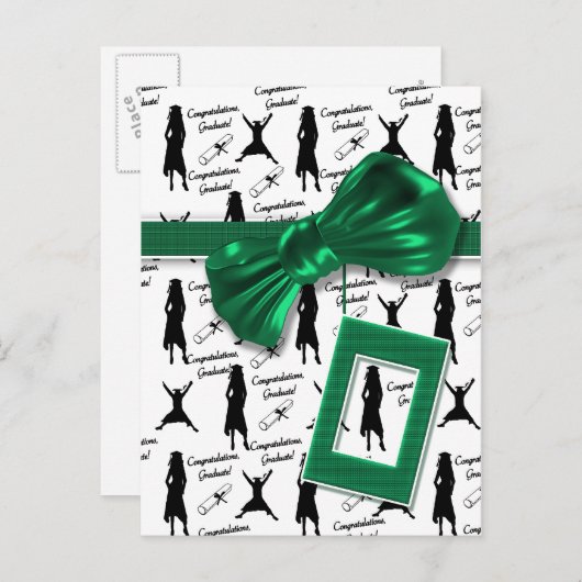 Gefeliciteerd afstuderen kaarten voor vrouwen (Voorkant / Achterkant)