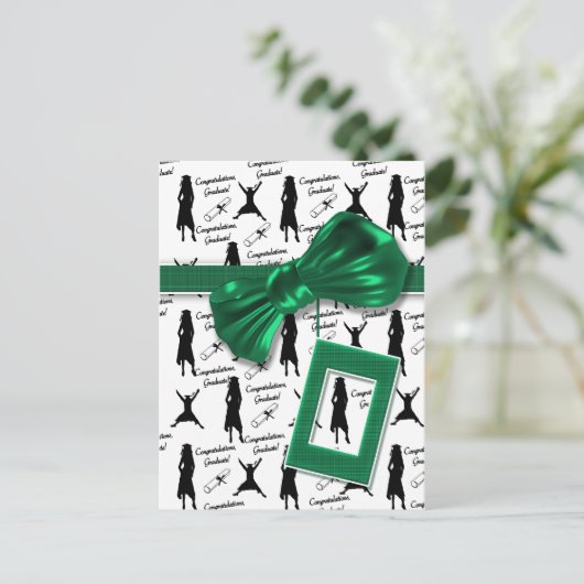 Gefeliciteerd afstuderen kaarten voor vrouwen (Staand voorkant)