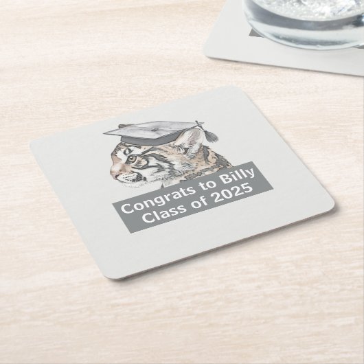 Gefeliciteerd Afstuderen Kartonnen Onderzetters (Schuin)