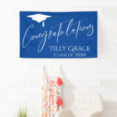 Gefeliciteerd Afstuderen Klasse Bright Blue Spandoek (Insitu)