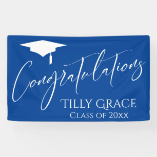 Gefeliciteerd Afstuderen Klasse Bright Blue Spandoek