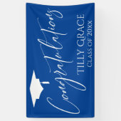 Gefeliciteerd Afstuderen Klasse Bright Blue Spandoek (Verticaal)