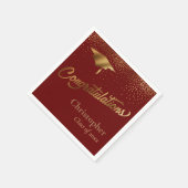 Gefeliciteerd Afstuderen, klasse Gold Burgundy Servet (Hoek)