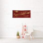 Gefeliciteerd Afstuderen, klasse Gold Burgundy Spandoek (Insitu)