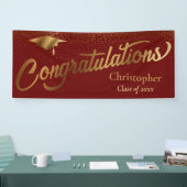 Gefeliciteerd Afstuderen, klasse Gold Burgundy Spandoek (Beurs)