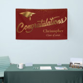 Gefeliciteerd Afstuderen, klasse Gold Burgundy Spandoek (Beurs)