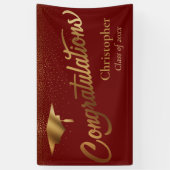 Gefeliciteerd Afstuderen, klasse Gold Burgundy Spandoek (Verticaal)