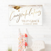 Gefeliciteerd Afstuderen, klasse Gold Confetti Spandoek (Insitu)