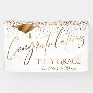 Gefeliciteerd Afstuderen, klasse Gold Confetti Spandoek