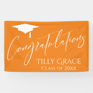 Gefeliciteerd Afstuderen Klasse Sinaasappel Spandoek
