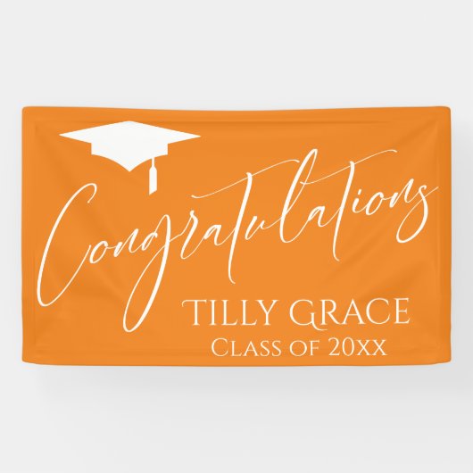 Gefeliciteerd Afstuderen Klasse Sinaasappel Spandoek (Horizontaal)