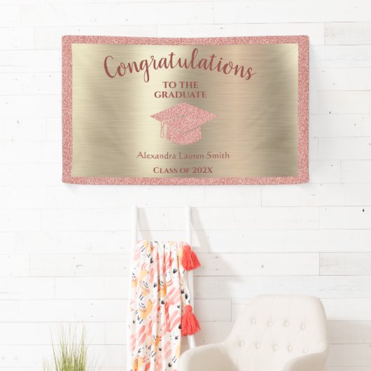 Gefeliciteerd, Afstuderen Klasse van 2022 Roze Gol Spandoek (Insitu)