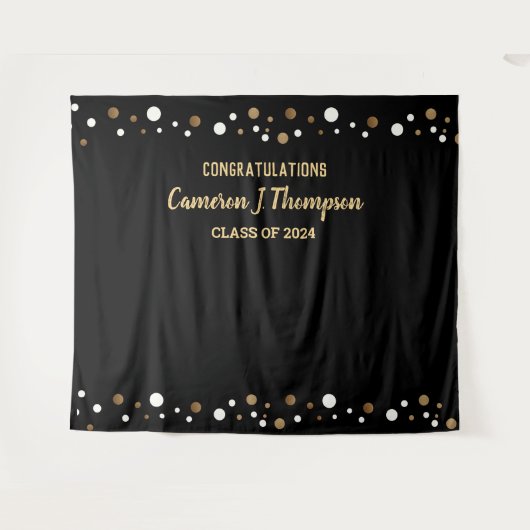 Gefeliciteerd Afstuderen klasse van 2024 achtergro Wandkleed (Voorkant (horizontaal))