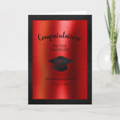 Gefeliciteerd Afstuderen Klasse van 2024 Rood Zwar Kaart (Voorkant)