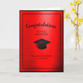 Gefeliciteerd Afstuderen Klasse van 2024 Rood Zwar Kaart (Gele Bloem)