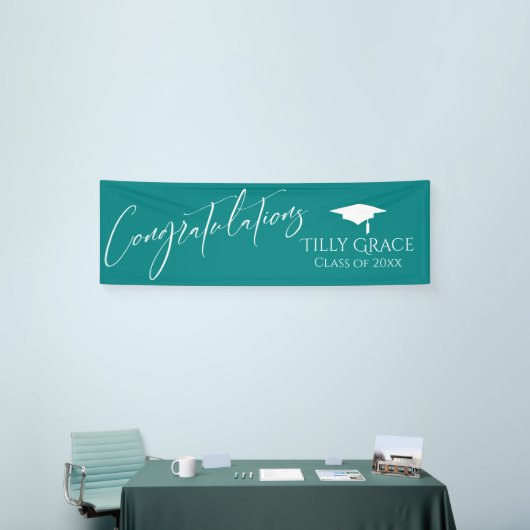 Gefeliciteerd Afstuderen Klasse van Blauwgroen Spandoek (Beurs)