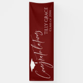 Gefeliciteerd Afstuderen Klasse van Burgundy Red Spandoek (Verticaal)