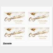 Gefeliciteerd Afstuderen Klasse van Goud op Wit Rechthoekige Sticker (Vel)