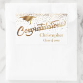 Gefeliciteerd Afstuderen Klasse van Goud op Wit Rechthoekige Sticker (Tas)