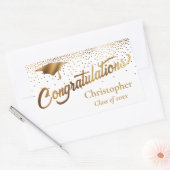 Gefeliciteerd Afstuderen Klasse van Goud op Wit Rechthoekige Sticker (Envelop)