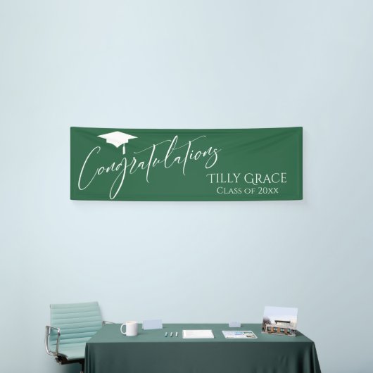 Gefeliciteerd Afstuderen Klasse van Leaf Green Spandoek (Beurs)