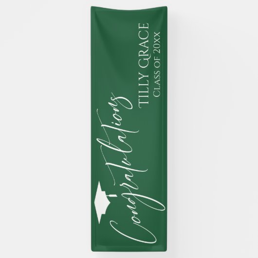 Gefeliciteerd Afstuderen Klasse van Leaf Green Spandoek (Verticaal)