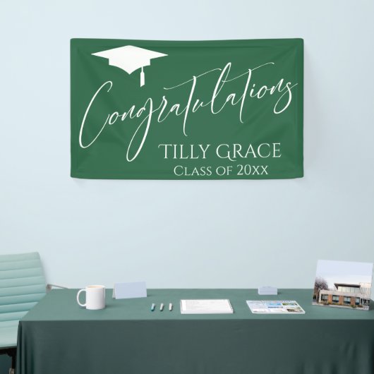 Gefeliciteerd Afstuderen Klasse van Leaf Green Spandoek (Beurs)