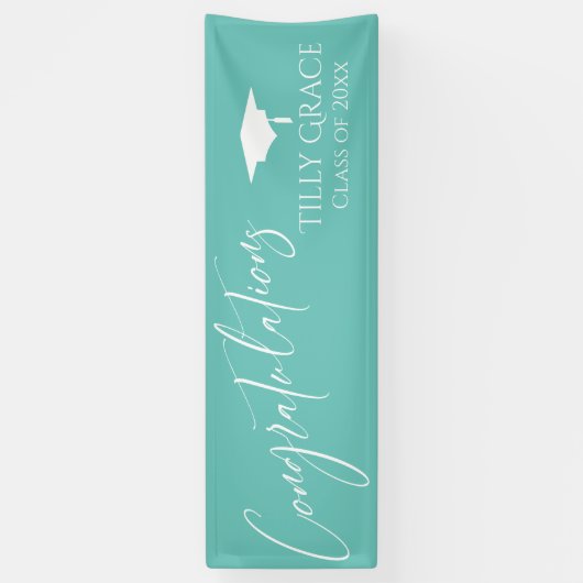 Gefeliciteerd Afstuderen Klasse van Licht Blauwgro Spandoek (Verticaal)