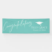 Gefeliciteerd Afstuderen Klasse van Licht Blauwgro Spandoek (Horizontaal)