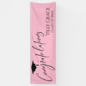 Gefeliciteerd Afstuderen Klasse van Licht Roze Spandoek (Verticaal)