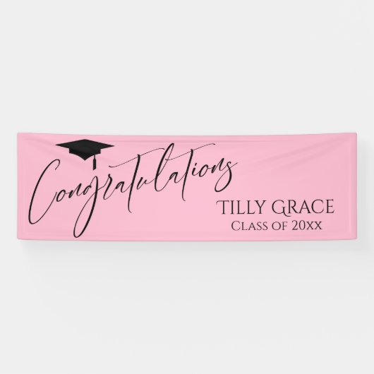 Gefeliciteerd Afstuderen Klasse van Licht Roze Spandoek (Horizontaal)