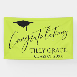 Gefeliciteerd Afstuderen Klasse van Lime Green Spandoek