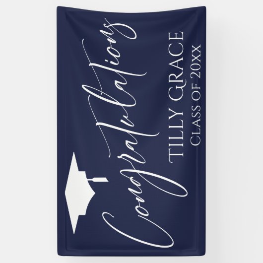 Gefeliciteerd, Afstuderen klasse White op marine Spandoek (Verticaal)