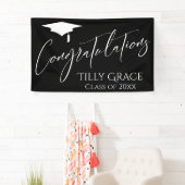 Gefeliciteerd, Afstuderen klasse White op zwart Spandoek (Insitu)