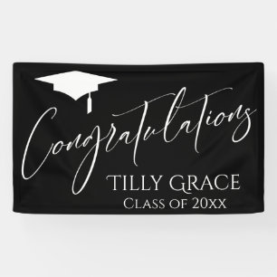 Gefeliciteerd, Afstuderen klasse White op zwart Spandoek