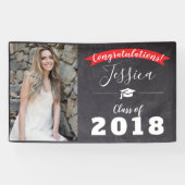 Gefeliciteerd Afstuderen klasse zwart/rode banner (Horizontaal)