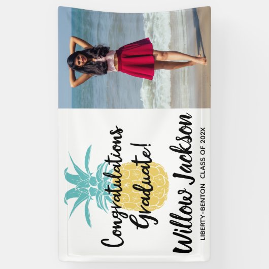 Gefeliciteerd Afstuderen Luau Afstudeerder Party,  Spandoek (Verticaal)