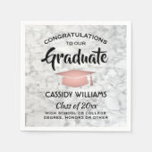 Gefeliciteerd, Afstuderen Marble & Pink Trendy Servet (Voorkant)