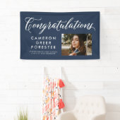 Gefeliciteerd afstuderen marinebanner met foto spandoek (Insitu)
