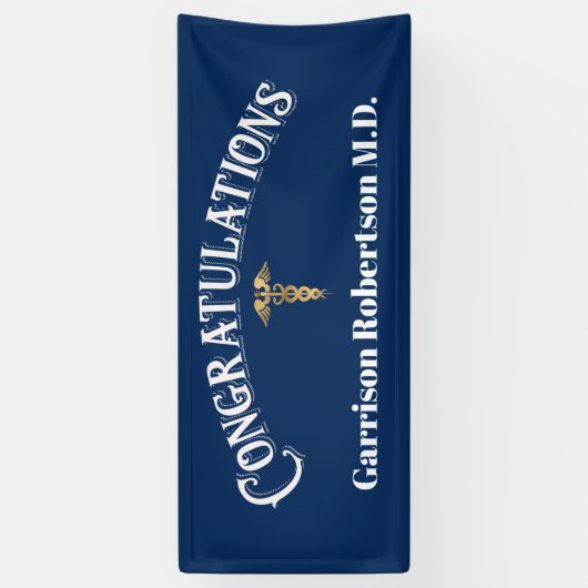 Gefeliciteerd Afstuderen MD Doctor Spandoek (Verticaal)